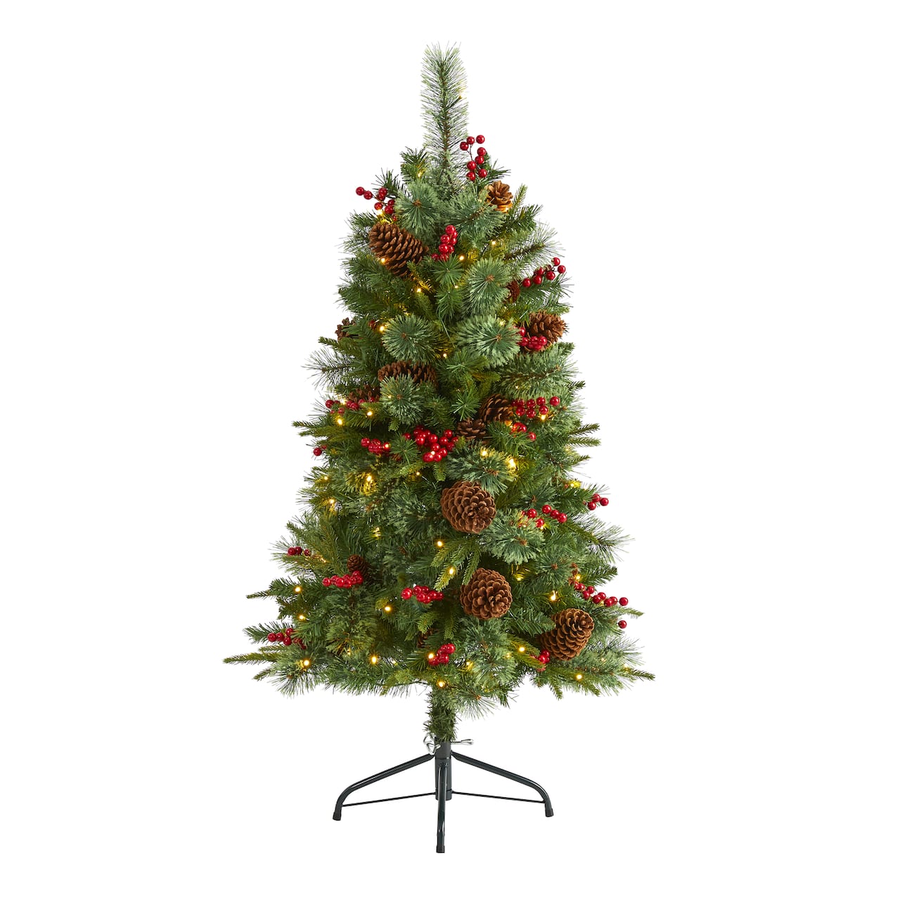 4ft. Pre-Lit Norway Mixed Pine Artificial Christmas Tree, Clear LED Lights